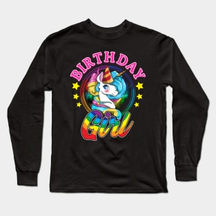 Birthday Girl Cute Unicorn Shirt Long Sleeve T-Shirt